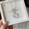 Colgante de Piedra Ojo de Gato con Cierre de Paz para Mujer, Collar de Calcedonia con Cierre Ruyi Multicolor, Nuevos Accesorios de Estilo Chino Nacional, Suministro Mayorista para Transmisión en Vivo