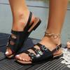Sandálias Super Populares de Plataforma Alta e Solado Grosso para Verão Feminino 2025 Verão Novas Sandálias de Praia e Chinelos Chinelos Birkenstock para Mulheres