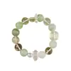 [Uva Verde después de la Lluvia] Cristal Natural Xiuyu Cristal Limón Copo de Nieve Fantasma Pulsera Pulsera Venta al por Mayor Regalo para Mejor Amigo