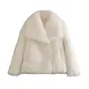 Ins transfronterizo estilo europeo y americano 2026 nueva moda elegante ropa de mujer al por mayor abrigo de piel sintética con solapa grande para commuting