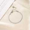 Pulsera de Cadena con Hoja de Acero Inoxidable Chapado en Oro de 18K Popular de Moda para Mujer, Tobillera Clásica Versátil que No se Desvanece Fabricante Venta al por Mayor