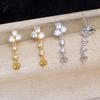 Accesorios DIY Joyería de Perlas Plata 925 Aretes de Circonita Soporte Vacío Aretes de Borla Semiterminados Aretes Jg5922