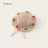 Chapéu de Palha Bangxuan para Crianças Chapéu de Sol Bohemian com Bordado de Cereja Proteção Solar Chapéu de Sol Respirável para Exterior Chapéu de Sol para Bebê