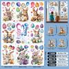 Adesivos de Janela de Páscoa Amazon Transfronteiriços Coelho Ovo Colorido Desenho Animado Fofo Adesivos de Parede Decorativos de Páscoa Janela Adesivos de Janela