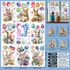 Pegatinas Personalizadas de Ventana de Pascua Dibujos Animados Motocicleta Conejo Huevo de Pascua Pegatinas de Pared Tienda Decoración Festiva Pegatinas Estáticas para Vidrio