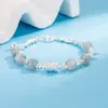 Pulseira de Contas Prata Luar Olho de Gato Sintético Estilo Novo Cool e Elegante com Temperamento Único e Design Versátil
