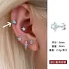 Arete de Hélice de Acero de Titanio Versátil y Dulce para Mujer, Arete de Hélice de Doble Punta Roscada, Arete de Hélice de Estrella de Cuatro Puntas de Circonita de Alta Gama