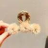 Pinza de garra con lazo de estampado de leopardo marrón para mujer, pinza de tiburón estilo Maillard para recogidos, accesorio para el cabello de otoño e invierno