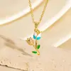 Moda Transfronteriza Accesorios de Flor de Tulipán Collar Estilo Dulce Colgante Pequeño de Flor Fresca Cadena para Suéter Versátil con Temperamento