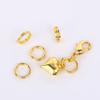 Anel Aberto de Camada Dupla Banhado a Cobre Ouro 18K Real Anel de Conexão Pulseira Colar Cor Conservada Ouro 14K Preenchido Chaveiro Vivo