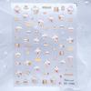 Pegatina de arte de uñas tridimensional con relieve 5D conejo blanco toffee hasta taza de papel de pato oso calcomanía para uñas se puede aplicar en la cara