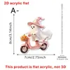 Fantasma Rosado Lindo de Halloween Sosteniendo una Paleta Colgante Plano de Acrílico Decoración Festiva Adorno Atrezo