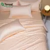 Xiangling Premium Conjunto de Roupa de Cama de Quatro Peças Cor Sólida Tencel Importado Estilo Simples e Luxuoso: Lençol, Capa de Edredom, Fronha e Acessórios de Cama