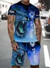 2025 novo Amazon novo europeu e americano transfronteiriço alta qualidade manga curta t-shirt shorts conjunto