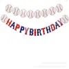 Amazon Baseball Tema de Baseball Artigos para Festa Decoração de Aniversário Pratos de Papel Descartáveis Copos de Papel Guardanapos de Papel Toalhas de Mesa
