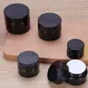 Botella de Vidrio Personalizada para Contorno de Ojos 5g Empaque Cosmético Botella Vacía Botella de Muestra para Crema Facial Botella para Pomada Botella de Crema Ámbar Marrón
