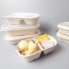 Caja para llevar ensalada ligera con un solo y doble compartimento, lonchera, caja para refrigerios, rectangular, desechable, biodegradable