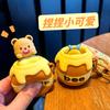 Chaveiro Novo Estilo Brinquedo de Apertar, Pingente de Figura de Urso Desenho Animado para Apertar e Ejetar, Chaveiro de Carro Fofo para Alívio do Estresse