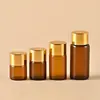 Fabricante en stock 1-5ml botella pequeña de muestra de prueba líquido transparente marrón botella secundaria botella de esencia botella pequeña de aceite esencial
