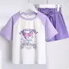 Conjunto de ropa de verano para niñas, nuevo estilo de moda, ropa infantil de tendencia, camiseta de manga corta de dibujos animados y pantalones cortos, ropa deportiva de verano para niñas