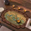 Tendência Nacional Flor e Pássaro Pintura Antiga Tapete de Chá Novo Estilo Chinês Lama Diatomácea Absorvente de Água Porta-copos de Chá à Prova d'Água Mesa de Chá Mesa para Preparo a Seco Caminho de Mesa