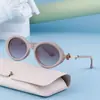 [Personalizado] Gafas de Sol Irregulares, Moda Femenina de Marca Famosa y Personalizadas con Patillas Recortadas, Gafas Redondas Transfronterizas