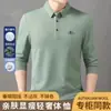 Nueva Camiseta de Manga Larga de Moda para Hombre Estilo Nuevo Primavera Otoño Camisa Polo Casual con Cuello de Solapa Recta