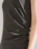 26 Estilo Nuevo Primavera y Verano Cintura Ceñida Ajustado Cuello Redondo Casual Elegante Fruncido Irregular Vestido Camiseta para Mujer 22788