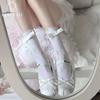 Calcetines Cortos con Recorte de Lazo Verano Delgados Blancos Versátiles Calcetines Estilo Ballet para Mujer Jk Calcetines hasta la Pantorrilla con Mary Jane