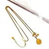 Colar Pingente Redondo Deus da Riqueza Dourado Rosa Vermelho Diamante Amarelo Estilo Igual Transmitido ao Vivo Pingente Pequeno Bolha Presente Versátil para Mulheres