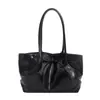 Bolso tote de moda y estilo delicado con lazo para mujer, bolso de mano retro simple de gran capacidad para el trabajo, bolso de hombro versátil para mujer