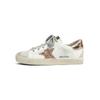 Zapatos blancos de piel auténtica con suela gruesa para mujer, planos, informales, con estrellas y colores combinados, para primavera y verano 2023.