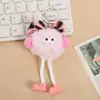 Lindo Llavero de Peluche Bola de Carbón Lazo Estampado de Leopardo Colgante de Bola de Pelo Encanto para Bolso Pequeño Regalo En Stock Al Por Mayor