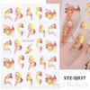 Adesivos de nail art novos para a primavera, flores de flor de pêssego, flor de ameixa, flores e flores com adesivo, adesivos de unha, atacado de unha