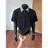 Camiseta Transpirable de Manga Corta de Marca de Moda Verano Fina Casual para Hombre Polo de Manga Media Nuevo Top de Solapa de Gama Alta t