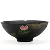 Taza de Té Negra de Cerámica Pintada a Mano Flor de Loto con Salpicaduras Doradas Taza Maestra Taza Sombrero de Hongo Taza Exquisita para Cata de Té Taza de Cerámica Hogareña Té Gongfu
