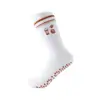Calcetines de Yoga para Mujer de Media Pantorrilla con Pegamento Antideslizante Encaje de Hongo Bordado de Cereza Calcetines Profesionales para Entrenamiento Correr Pilates