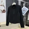 Chaqueta cárdigan de doble cara cálida estilo LU asequible para otoño/invierno, corte ajustado, mezcla de seda y lana