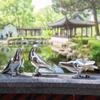 Imitação de pombo de aço inoxidável ao ar livre flor jardim pátio decorações abstrato imitação de pássaro de cobre simulação animal gramado ornamentos