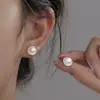 Brincos de Pérola com Laço Fosco Estilo Doce e Gentil para Mulheres Prata Esterlina S925 Luxo Acessível Versátil Elegante Brincos Atacado