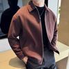 Otoño e Invierno Espesado Nueva Chaqueta para Hombre Cálido Moda Solapa Abrigo de Alta Calidad Combinable Lana Cremallera Lana Corto