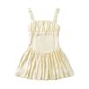 Vestido de Ballet de Alta Gama para Niña, con Tirantes Bajos, Cintura Marcada y Diseño de Capullo de Flor para Verano y Vacaciones de Primavera, Vestido Corto Abullonado para Vestido de Mujer