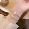 Novo Estilo Luxo Leve Design Nicho Pérola de Água Doce Simples 2mm Pulseira Fina Doce Melhor Amiga Empilhada Pulseira Ajustável
