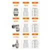 Conector Neumático Todo Cobre Niquelado Tubo de Aire Conector Rápido de Enchufe Rosca Pc8-02G Rosca Pl Codo de Rosca Sl Válvula de Mariposa Rosca g