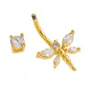 Novo Piercing de Umbigo com Zircônia Incrustada de Cobre, Piercing de Umbigo Borboleta, Piercing de Umbigo Urso, Joias de Piercing em Aço Inoxidável