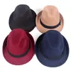 Sombrero de copa pequeño de entretiempo transfronterizo para mujer, sombrero de lana versátil europeo y americano, sombrero de Panamá Jazz de caballero, sombrero de sol con visera curva