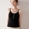 Nuevo Suéter de Cachemira Pura para Mujer Otoño e Invierno Cuello Redondo Corte Ajustado Se Puede Usar por Fuera Camisola Top sin Mangas Suéter Tejido Base