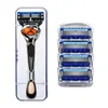 Navaja manual de cinco capas azul claro para hombre, cuchillas de acero inoxidable de precisión multicapa universales Gillette