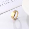 Anillo de espejo cuadrado transfronterizo para mujer, nicho geométrico, no se decolora, acero de titanio, galvanizado en oro de 14 quilates, accesorios exagerados