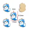 Estampado de Animales Lindo Gatito Aleación Accesorios DIY Pendientes Pulsera Colgante Accesorios para Funda de Teléfono W552